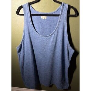 Todd Snyder Indigo Tank Top Men's XXL 100% Bleached Indigo Blue U4 $108
